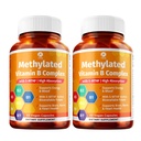 1 Body Vitamin B Complex Twin Pack – 5-MTHF Folate mit B1, B2, B5, B6, Methyl B12, Niacin, Biotin – 60 Kapseln