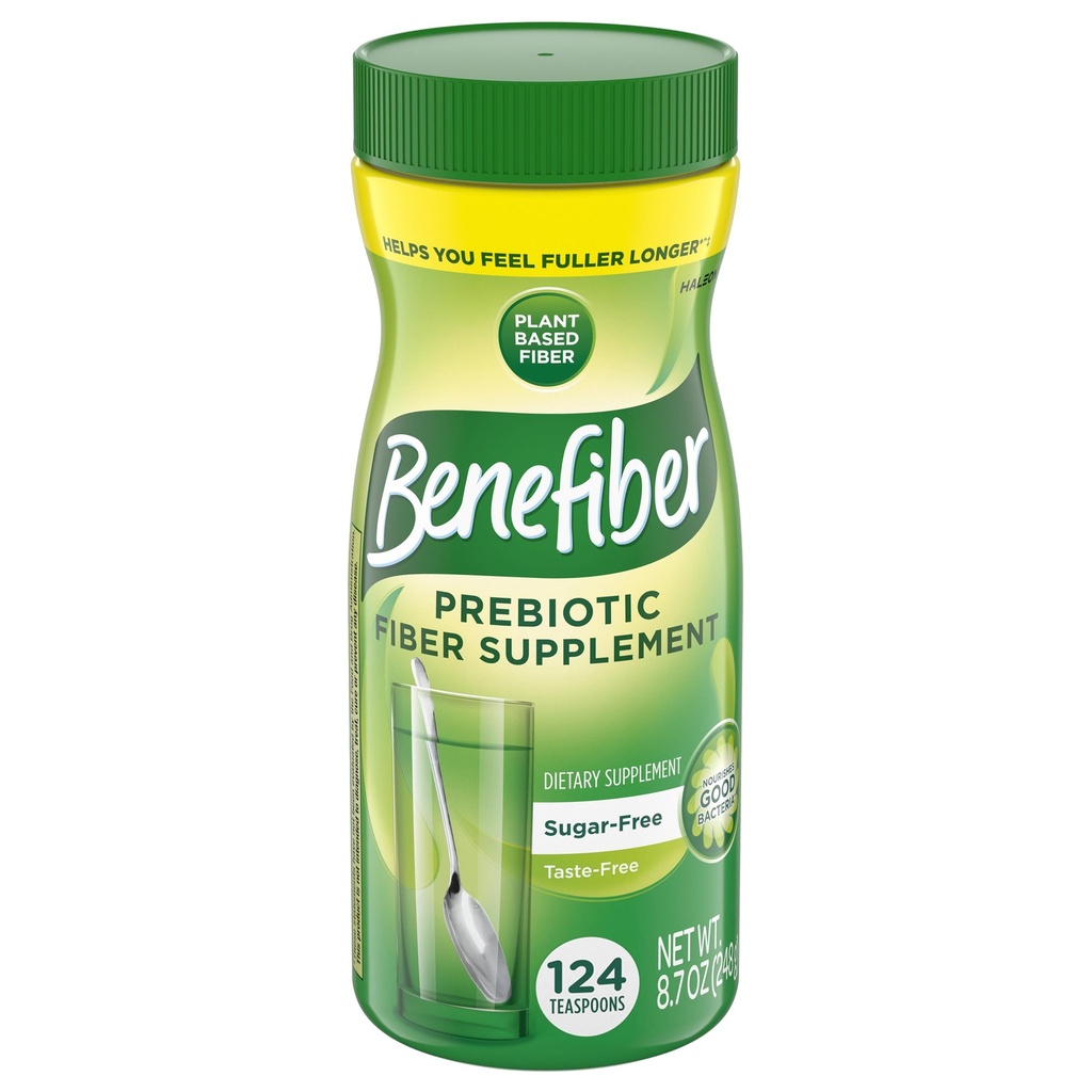 Poudre quotidienne de supplément de fibre prébiotique Benefiber pour la santé digestive, poudre de fibre quotidienne, non aromatisée - 62 portions (8,7 onces)