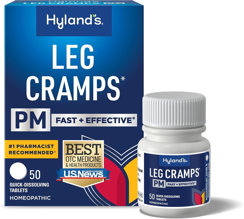 Hyland's Leg Cramps PM, Relief of Nighttime Leg, Calf und Fußkramps, 50 Schnellauflösende Tablets