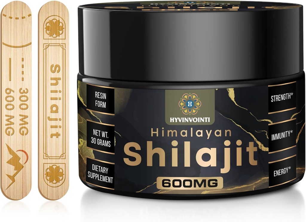 600mg Shilajit Pure Himalayan Organic Shilajit Resin-Shilajit Resin Organic Gold Grade,100% Pure Organic Shilajit for Energy& Immune Support, Rich in Fulvic Acid& 85+Trace Minerals,1 Pack