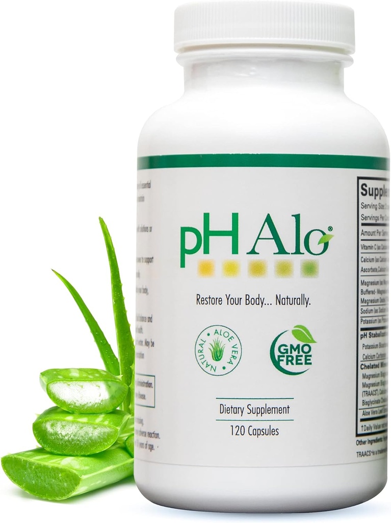 Pilules de supplément de balance de pH pHAlo - Magnésium, Capsules de bicarbonates pour équilibre d'alcaline - Traitement naturel pour focalisation, équilibre de pH, santé Gut, performance et récupération