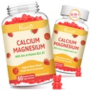 2 Pack Gommies Calcium avec Magnésium, Zinc, Vitamine D3 & B12, Suppléments Calcium pour les femmes hommes, soutien os, muscles et immunité, 120 Gommies Vegan Raspberry