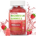 Magnesium Glycinate Gummies 800mg pro Servierung, Zuckerfreie Magnesiumergänzung mit Magnesium Malat, Kalzium, Vitamin D3, B6, CoQ10 für ruhige Unterstützung und Schlaf für Erwachsene Kinder