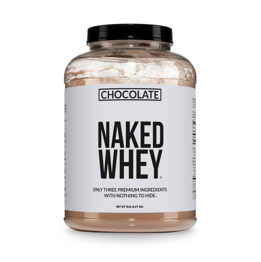 NAKED Whey Protein Supplement Pulver, Schokolade, GMO frei, Soja frei, Gluten Freie Hilfe Muskelwachstum und Erholung 60 Servierungen, 5 Ib