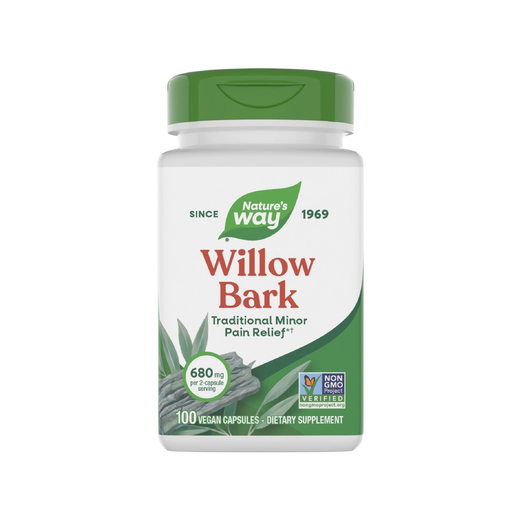 Nature's Way Willow Bark, Traditionelles Relief des Unglücks aufgrund der kirchlichen Übererklärung*, Non-GMO Project Verified, 680 mg pro Servierung, 100 Vegan Kapseln