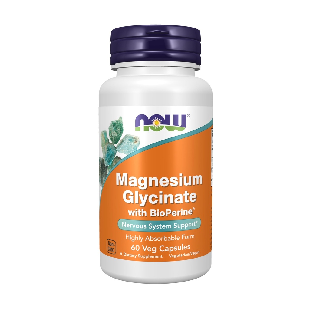 JETZT Nahrungsergänzungsmittel, Magnesium Glycinat mit BioPerine, 60 Veg Kapseln