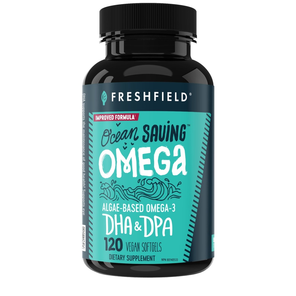 Ocean Saving Omega, Algae Omega 3, DHA Supplement, 4-Monats-Versorgung, Sustainable Sourced, Höchste Ebenen von DHA pro Kapsel (440 mg), w/DPA