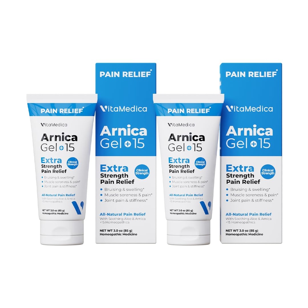 VitaMedica Arnica Gel Plus 15 Heilpflanzen-Verbindungen, extra Stärke Schmerz-Relief-Formulierung für Bruising, Schwellung, Gelenkschmerzen, Muskeln Soreness & Stiffness, All-Natural, Plant-Based, 2-Pack