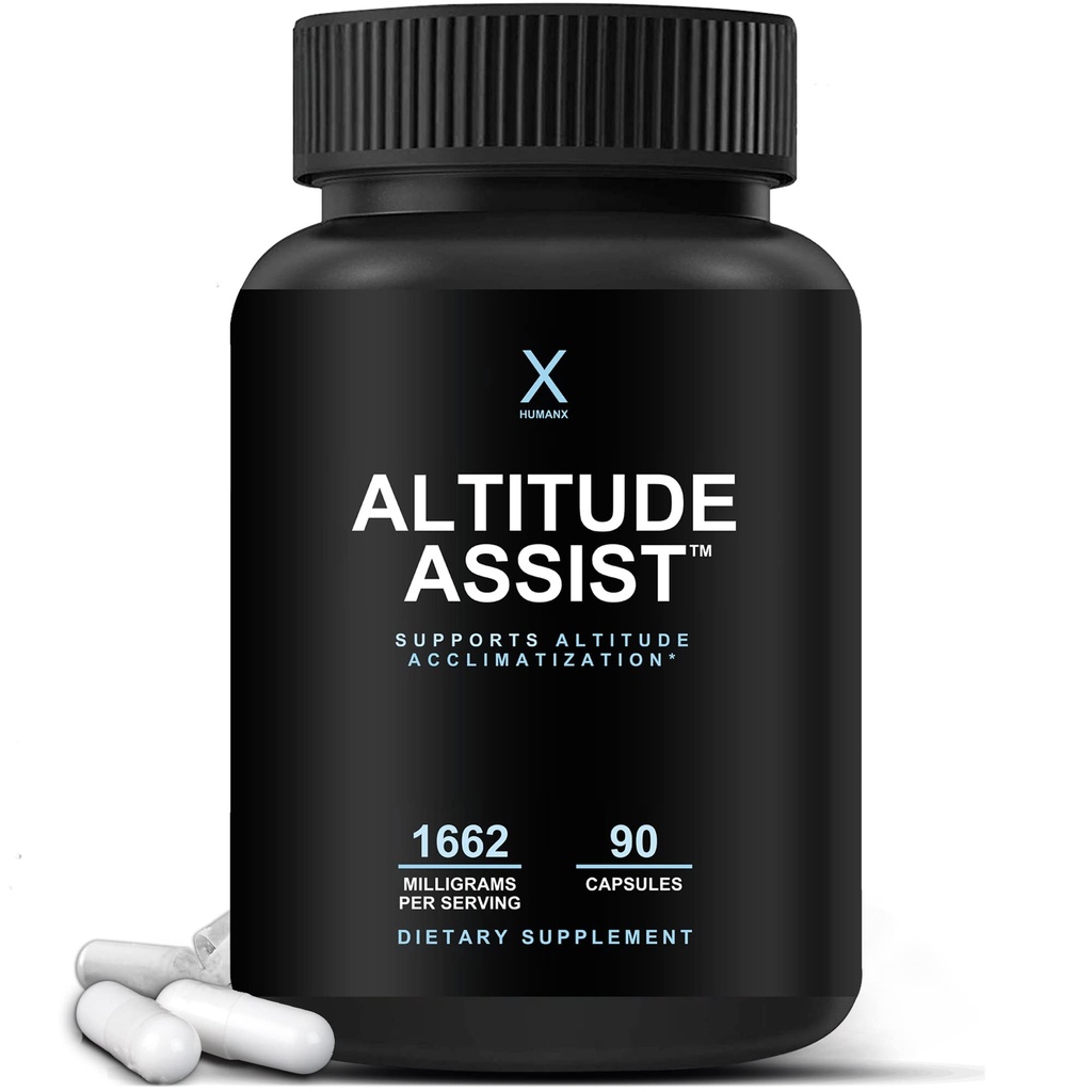 Aide à l'altitude - Prévention de la maladie d'altitude - Relief for Mountain Sports (Skiing, Snowboard, Escalade) - Non OGM, Vegan, Keto - Formule pour l'accélération, Supplément de maladie d'altitude - par HumanX
