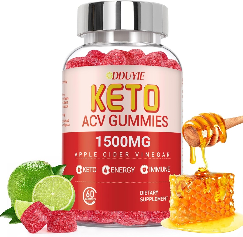 Keto ACV Gummies Advanced Weight Loss | 2000mg Low Carb Apple Cider Essig Gummis für Detox, Reinigung | Made in USA | 60 Count