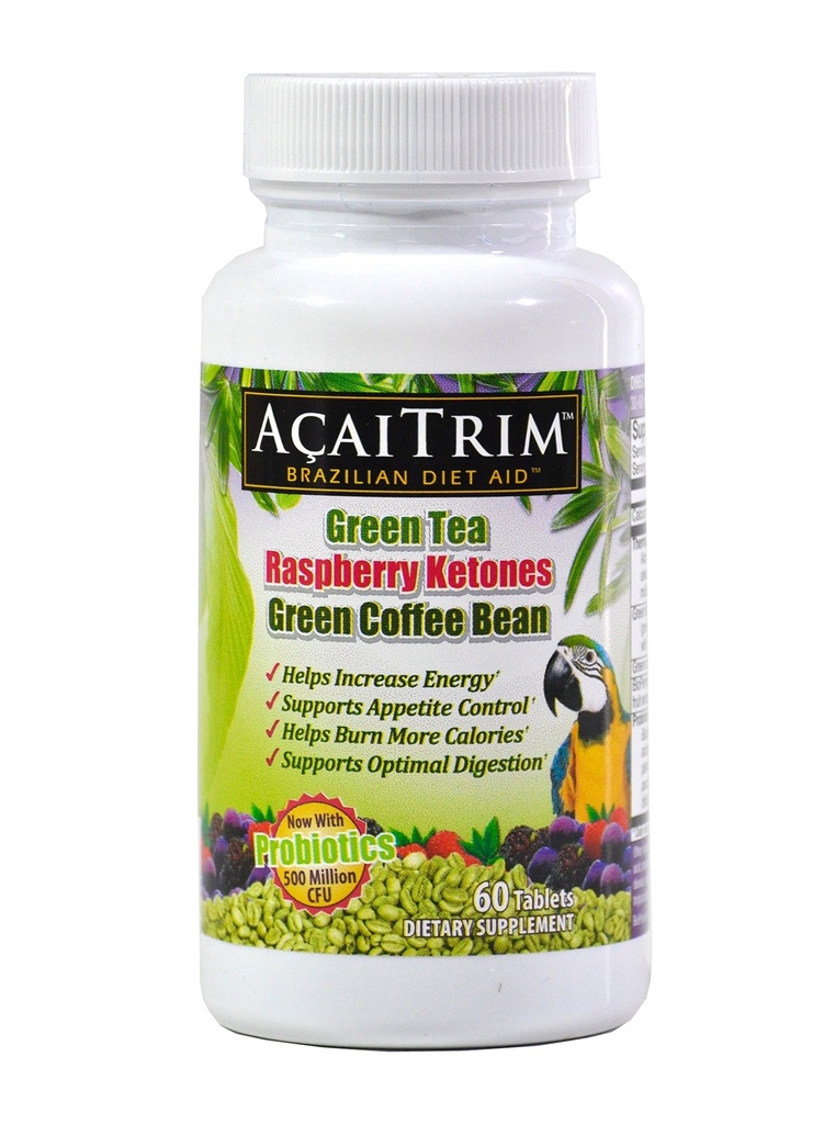 AcaiTrim- Weight Loss Supplement- Green Tea Extract, Green Coffee Bean Extract, Himbeere Ketone, Acai, &amp; Probiotics – Unterstützt Stoffwechsel und Energie für Männer & Frauen- 60 Acai Berry Kapseln