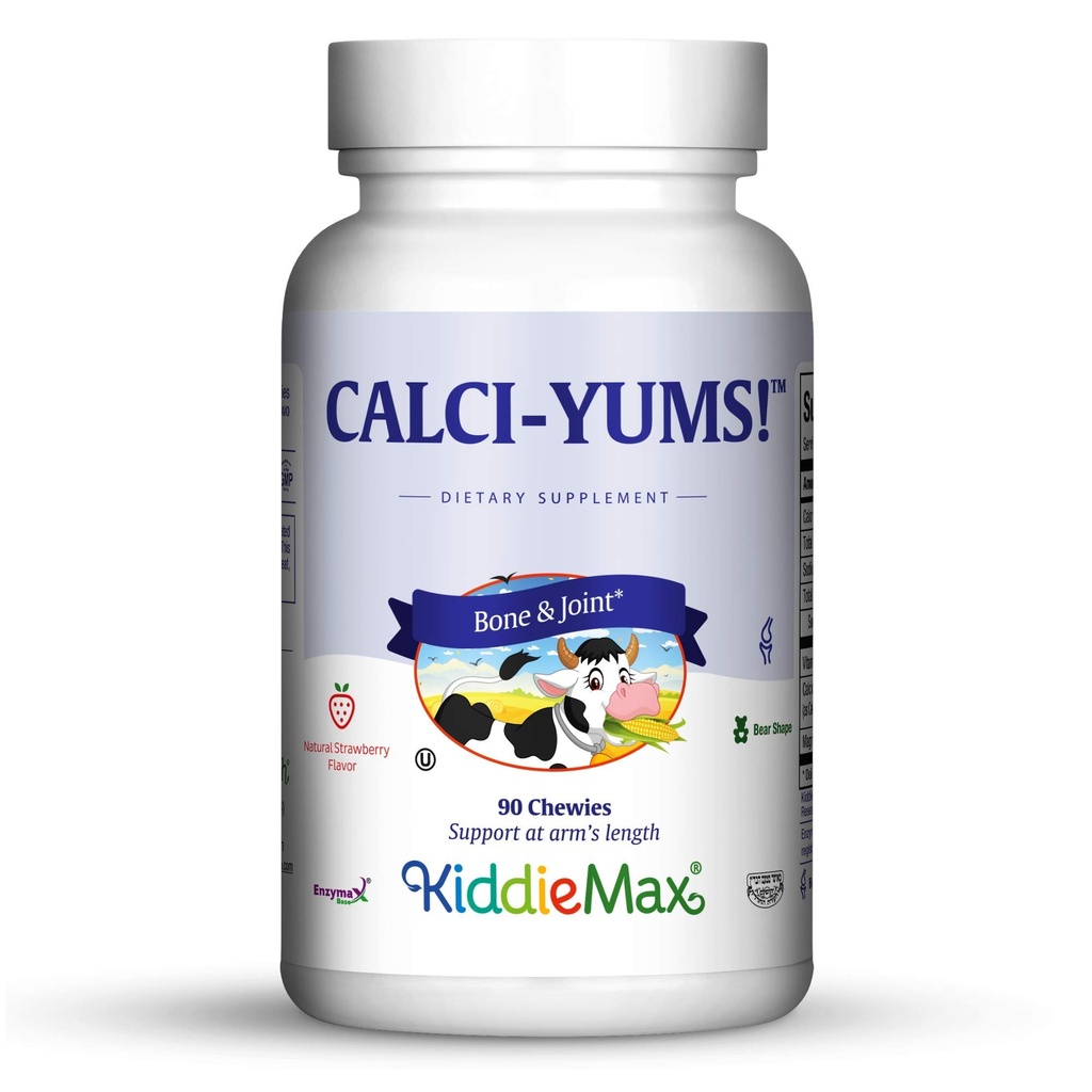 Maxi Santé KiddieMax Calcium - CalciYum! - Aromatisé -Animal en forme de Chewies - Kosher (90 comte)