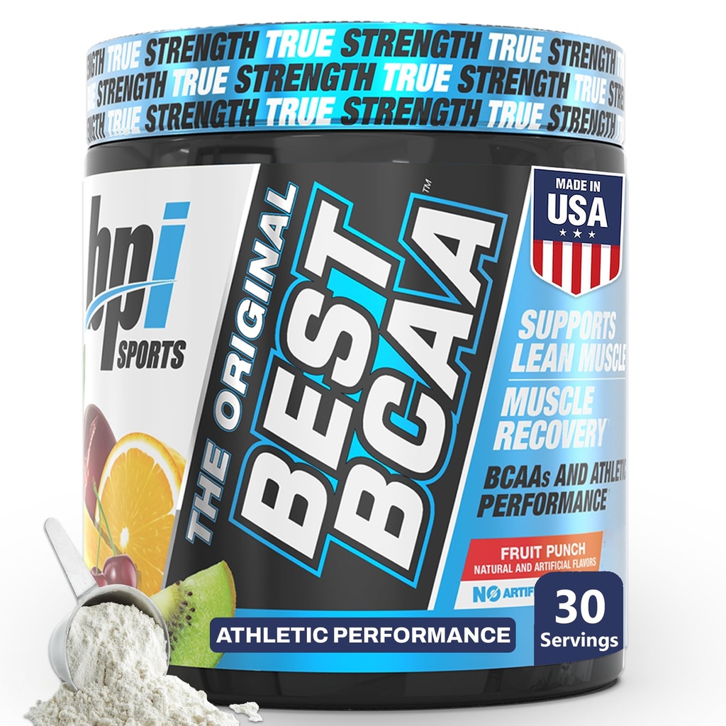 BPI Sports Best BCAA Powder - Muskel-Recovery-Unterstützung - Verzweigte Kette Aminosäuren | Bausteine von Protein und Muskel - Post Workout Erholung - Hydration - Frucht-Punch, 30 Servierungen
