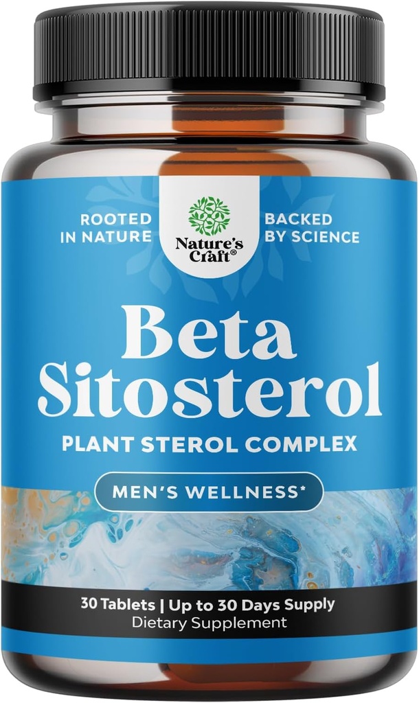 Plant Sterols Complex mit Beta Sitosterol - 500mg Beta-Sitosterol Sterols und Stanols Ergänzung für Herzgesundheit und Prostataunterstützung - Herz- und Prostata-Gesundheitsergänzung für Männer - 30 Tabletten