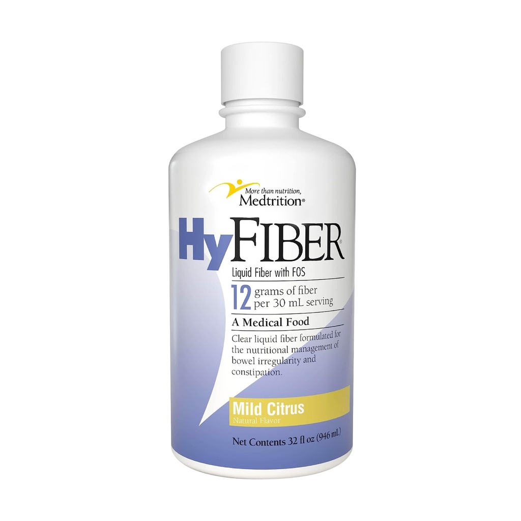 Medtrition HyFiber Daily Liquid Fiber for Regularity and Soft Stools, 12 Grams Soluble Fiber, 32 fl oz 1 Flasche