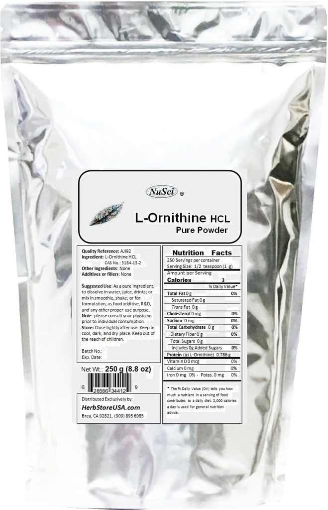 Reines L-Ornithin-Pulver 250g (8,8 oz) AJI Qualität