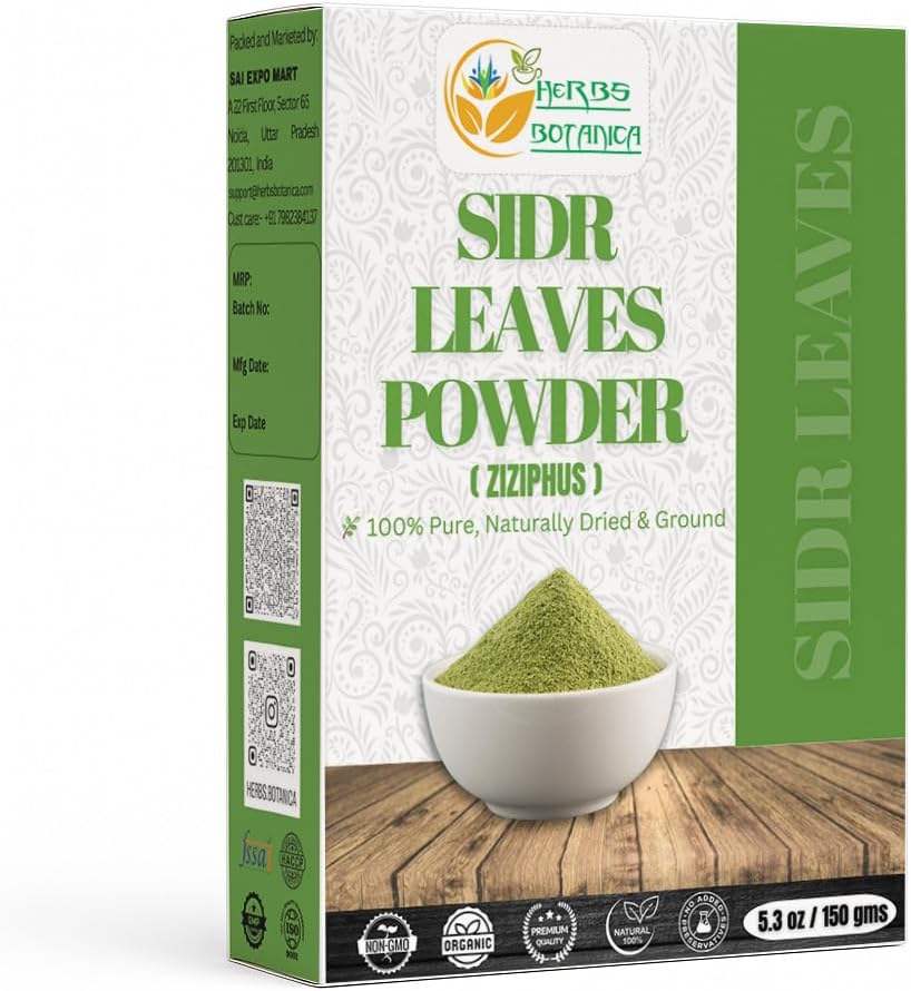 Herbes Botanica poudre Sidr 100% naturel et pur Ziziphus Spina-Christi nettoyant des cheveux à base de plantes et conditionneur.