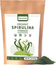 Bio Spirulina Pulver, Non-GMO, USDA zertifiziert, Green Superfood Boosts Energy, High in Protein, Mineralien, Antioxidantien und Vitamine, 1 lb