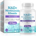 Supplément NAD pour les hommes et les femmes - Liposomal Nicotinamide Riboside, Quercetin, NAD+ Supplément avec Resveratrol 910mg - Supports Muscle, Cerveau, Énergie, 120 Capsules