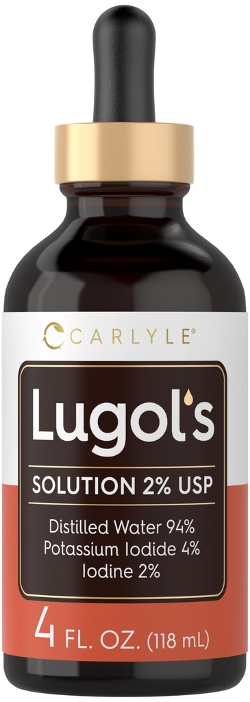 Carlyle Lugols Iodine 2 Prozent | 4 fl oz (Pack von 1) | Kaliumjodid und Jodlösung 2% Flüssigkeitstropfen