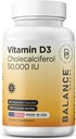 Balancebreens Vitamin D3 50.000 IU, 60 Veggie Kapseln - Hohe Potenz, unterstützt Immun- und Knochengesundheit - Wöchentlich einmal