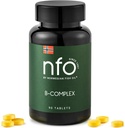 NFO Vitamin B Complex [90 Tabletten] Norwegischer natürlicher High-Dose-Komplex von Multivitaminen der Gruppe B in einer leicht zugänglichen Form: B1, B2, B3, B5, B6, B9, B12 für Männer und Frauen Made in Norway