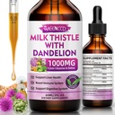 MEENCCD gouttes liquides de chardon de lait - supplément de chardon de lait avec silymarin, support antioxydant, végétalien, non-OGM, 2 Fl Oz