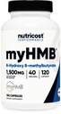 Nutricost myHMB Capsules 1 500MG Calcium HMB par portion, 120 Capsules, 40 portions - Ligne de performance, Calcium B-Hydroxy B-méthylbutyrate Monohydrate