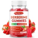 Berberine Gummis mit Ceylon Cinnamon 1500mg Hohe Potenz Berberine HCL-Ergänzung für Immununterstützung, Sugar Free, Vegan, Erdbeeren Geschmack, 60 Graf