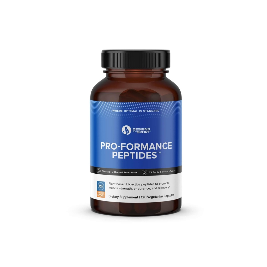 Designs für Sport Pro-Formance Peptide - Unterstützt Muskelwachstum und Erholung* - Athlete Formel zur Unterstützung Peak Performance* - NSF zertifiziert für Sport - 120 Vegetarische Kapseln