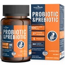 100 milliards de probiotiques pour les hommes et les femmes 27 souches 5 prébiotiques organiques pour la santé digestive et immunitaire de Gut, soutient la diarrhée gaz bluffant, non-OGM, zéro remplissage – Fabriqué aux États-Unis