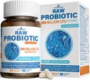 Probiotiques crus pour les femmes et les hommes - 100 milliards CFU, 35 souches, prébiotiques organiques et enzymes digestives naturelles pour la santé digestive, gustative et immunitaire - sans lait, sans soja et sans gluten, sans OGM, 60 capsules véganes