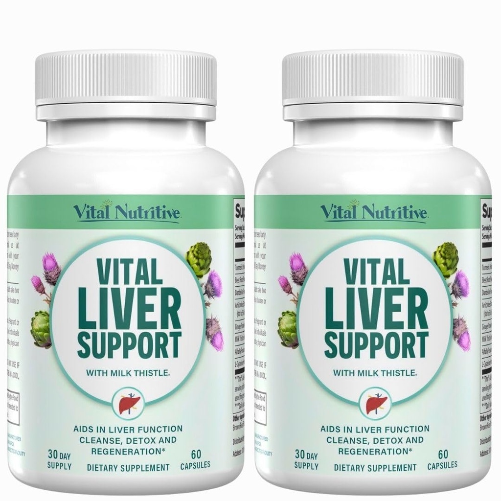 Vital Liver Support - Premium Liver Cleanse Detox & Repair Formel mit Milchdistel unterstützt Lebergesundheit und Detox Cleanse
