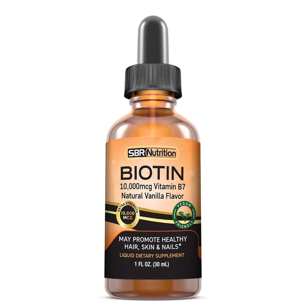 MAX Absorption Biotin Flüssigkeitstropfen, 10000mcg Biotin Per Serving, 60 Servieren, keine künstlichen Konservierungsstoffe, Vegan Friendly, Unterstützt gesundes Haarwachstum, starke Nägel und glänzende Haut, Made in USA