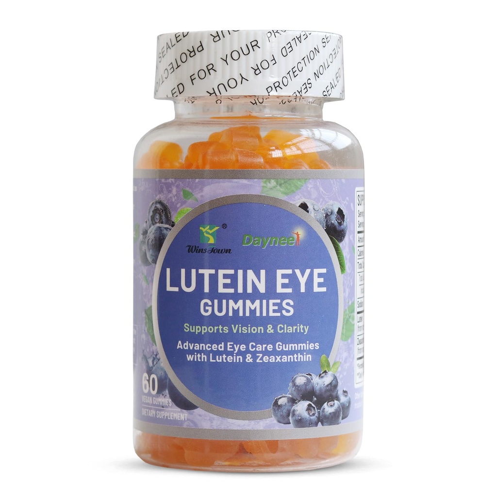 Gummies oculaires lutéines, Gummies de soins oculaires aromatisées aux bleuets avec lutéine et zéaxanthine pour adultes, 60 comtes