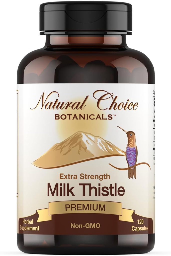 Extrait de chardon de lait (80% de silymarin flavonoïdes) Plus curcuma - 120 capsules