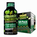 Vitamin Energy Workout+ Extra Strength Energy Shot Sour Apple 48 Pack, 260mg Natural Caffeine, Pre-Workout, B-Vitamine, Mineralstoffe, Endurance & Performance, Zero Sugar, Gluten-Free, Vegan, 1,93 fl oz