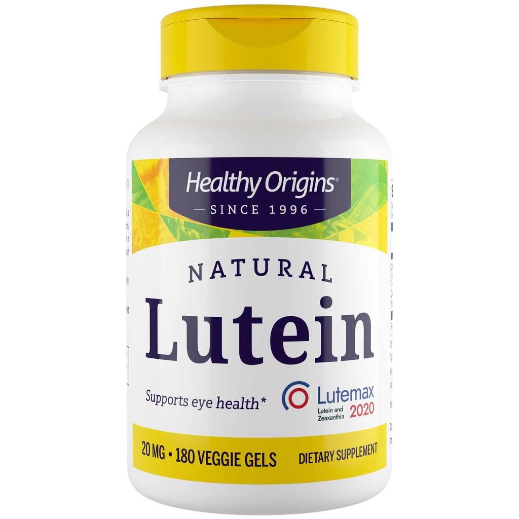 Gesunde Ursprünge Lutein 20 mg (Lutemax 2020 mit Zeaxanthin, Non-GMO, Vegan, Eye Support), 180 Veggie Gels
