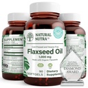Huile de lin naturel Nutra biologique softgels, favorise la croissance des cheveux, aide à la perte de poids, aide à stimuler le système immunitaire, favorise le système nerveux sain et la croissance des cheveux, Oméga 3 6 9, 1000 mg, 90 Softgels