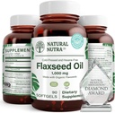 Natural Nutra Organic Flaxseed Oil Softgels, Promotes Hairs Growth, Help in Weight Loss, Helps Boost Immune System, Promotes Healthy Nervous System & Hair Growth, Omega 3 6 9, 1000 mg, 90 Softgels
