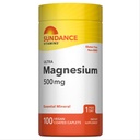 Supplément Magnésium Sundance : 500mg oxyde 100 Caplets enduits de soleil