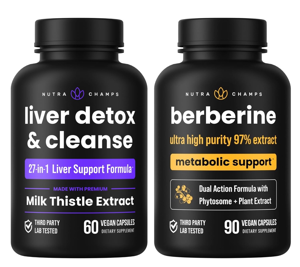 NutraChamps Liver Cleanse & Detox Kapseln & Berberine Kapseln