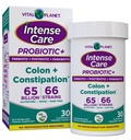 Planète vitale - Soins intenses Colon & Constipation Probiotiques Plus Prébiotiques organiques, Postbiotiques, Parabiotiques, Complete 4-en-1 Supplément santé pour les adultes, 65 milliards CFU, 66 souches, 30 ct