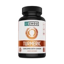 Curcumine avec gingembre - Supplément curcuma et gingembre pour les femmes et les hommes, Curcuminoïdes avec extrait de poivre noir pour la digestion et la santé digestive - 90 Capsules de Véggie