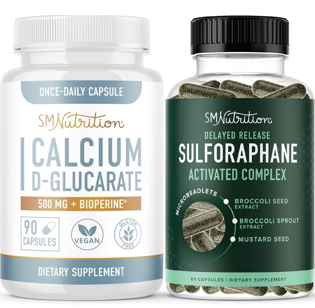 Sulforaphane-Komplex mit Calcium D-Glucarate | Hormon Balancing Bundle mit Advanced Microbeadlet Hormon Balance Supplement (60 Servierungen) und Vegan Gluten Free Non-GMO CDG Supplement (90 Servierungen)