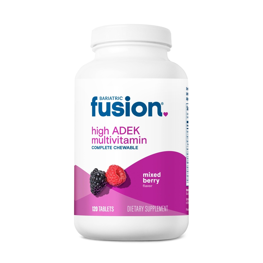 Bariatric Fusion Chewable Multivitamin mit hohen ADEK Vitaminen | Multi für Duodenal Switch Patienten | Mischbeeren Flavored Tabletten | mit Eisen und Calcium | Ein Monat Versorgung