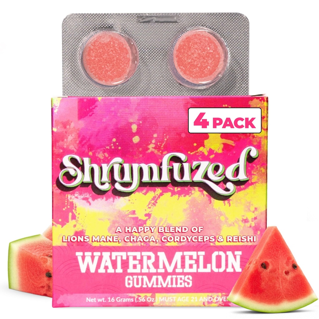Nootropic Gummy 3200mg - Lion's Mane, Reishi, Chaga und Cordycep Nootropic Tripee Mushroom Blend (4, Wassermelone)