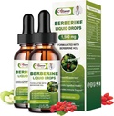 2 Pack Berberine Supplement Flüssige Tropfen für Immunsystem und Verdauungssystem unterstützt -Premium Berberine HCL 1500mg mit Pure Ceylon Cinnamon -4 Fl Oz