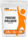 BulkSupplements.com Poudre de collagène de porc - Collagène hydrolysé, Peptides - Sans gluten, 2500mg par portion, 5kg (11 lbs) (paquet de 5)