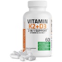 Bronson Vitamin K2 D3 (MK7) Supplement Non-GMO-Formulierung Vitamin D3 5000IU (125 mcg) & 90 mcg K2 MK-7, Easy to Swallow D & K Complex, 60 Kapseln